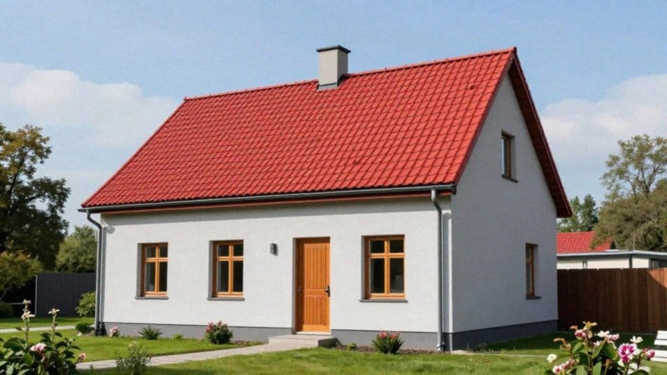 Czy szary kolor elewacji pasuje do ceglastego dachu?