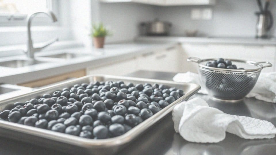 Jakie są etapy przygotowania borówek do mrożenia?